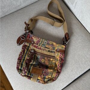 Fossil Floral Patchwork Crossbody Bag